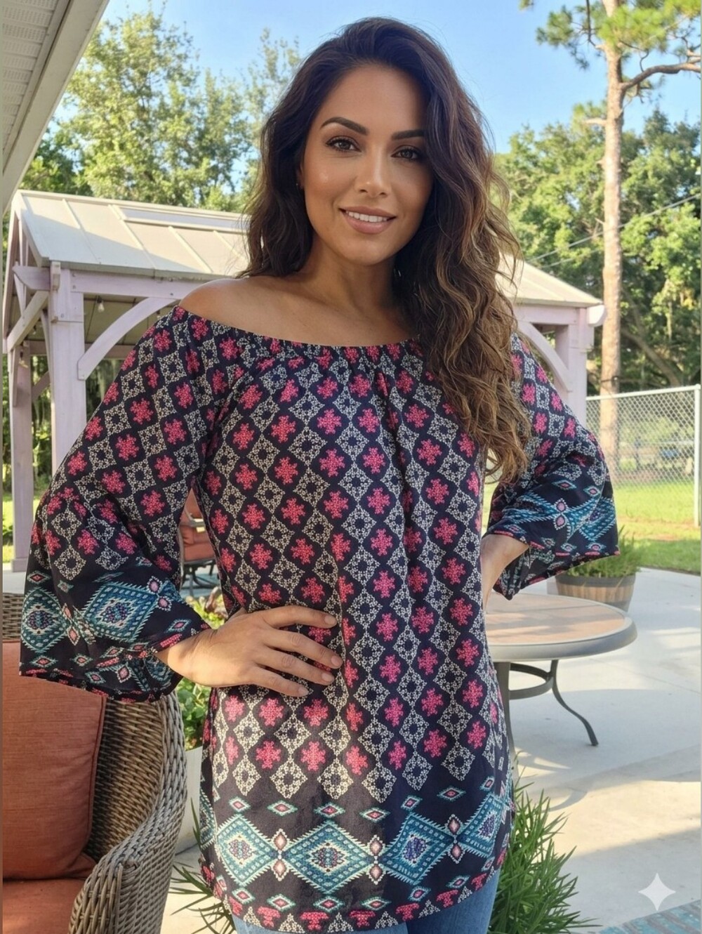 No Brand Off-Shoulder Tunic Blouse